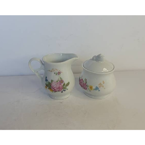 Vintage Sadler Rose Sugar and Creamer - Picture 1 of 5